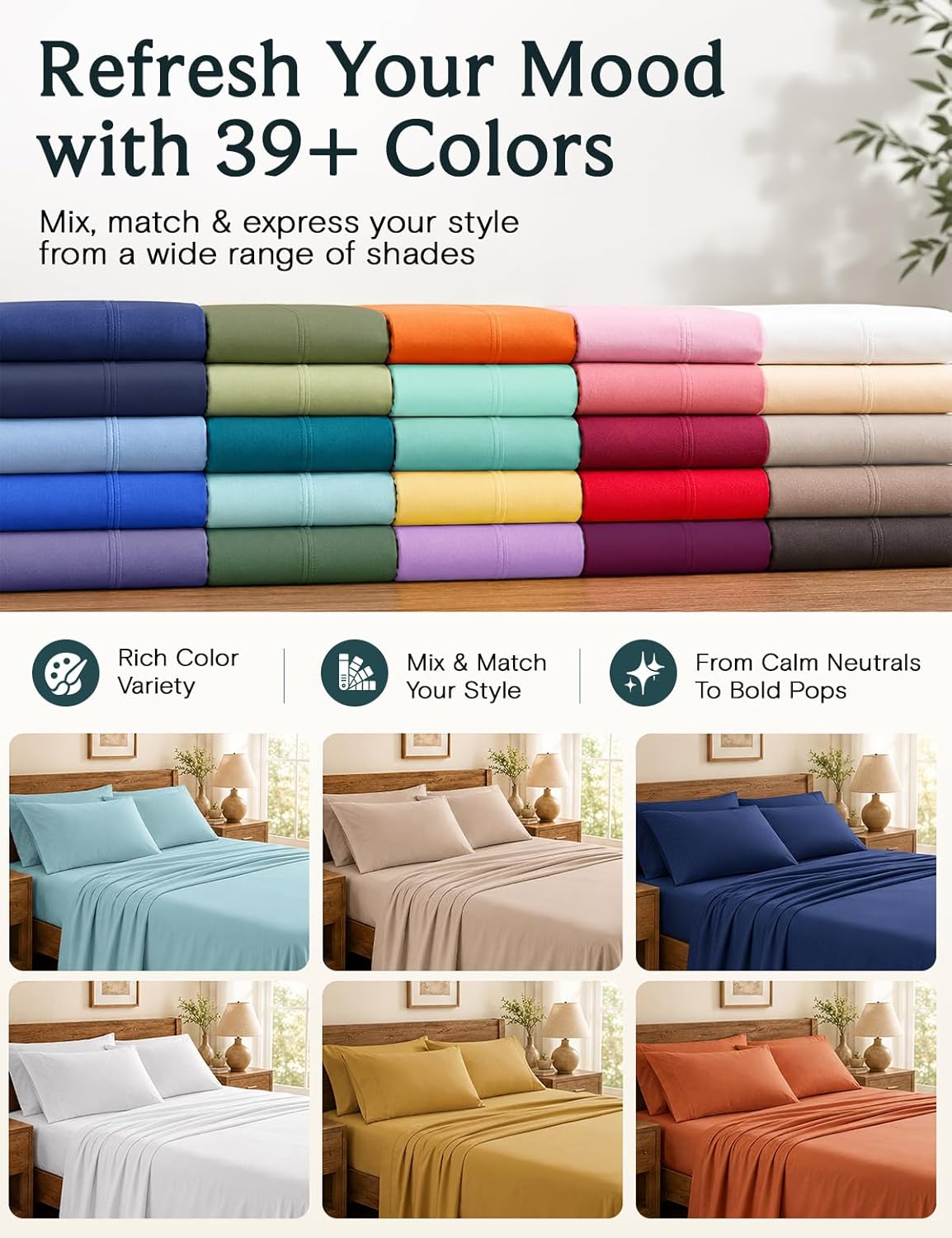 LuxClub Queen Sheet Set, Bed Sheets Queen Size 4PC, Deep Pocket Cooling Bed Sheets, Soft Hotel Luxury Bedding for Mattress Wrinkle Free, Silky Fitted Sheet & Pillowcase Sets, White - Image 5